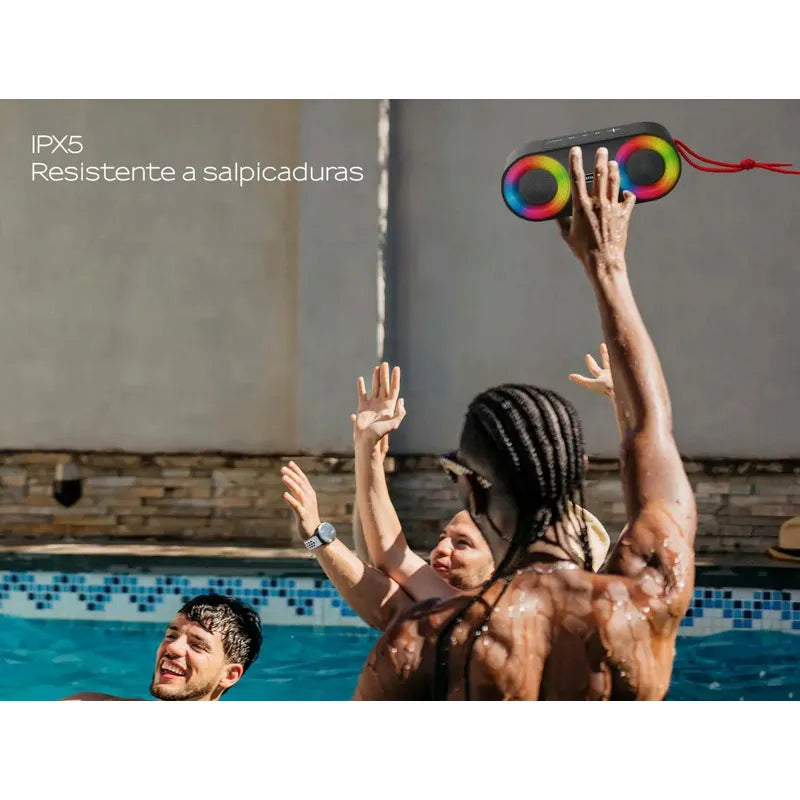 Parlante Portátil Bluetooth Aiwa 20w Ipx5 Radio Fm Aw-sj215 Color Negro