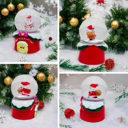 Esfera De Cristal Navideña Con Luz Mini Bola De Nieve 7cm