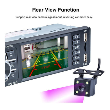 Radio Auto 1 Din Con Pantalla 4.1 + Cámara De Retroceso /r&c