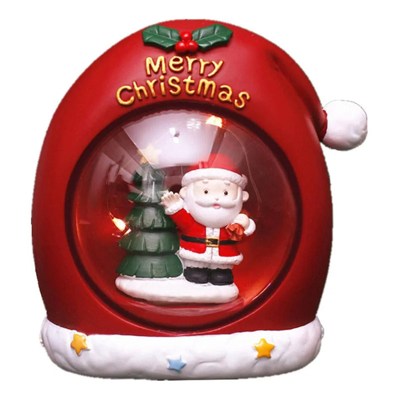 Esfera Navideña De Gorro Pascuero Con Luz Lámpara Navidad