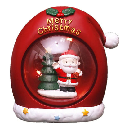 Esfera Navideña De Gorro Pascuero Con Luz Lámpara Navidad