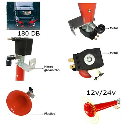 Bocina De Aire Eléctrica Fly Fly 12v/24v Silbido 180db /ryc