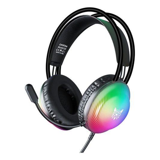Audifono Gamer Onikuma X29 Conector 3,5mm Microfono Y Luz Negro X29