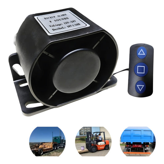 Bocina Retroceso 12/24v Alarma 8tonos + Control Advertencia