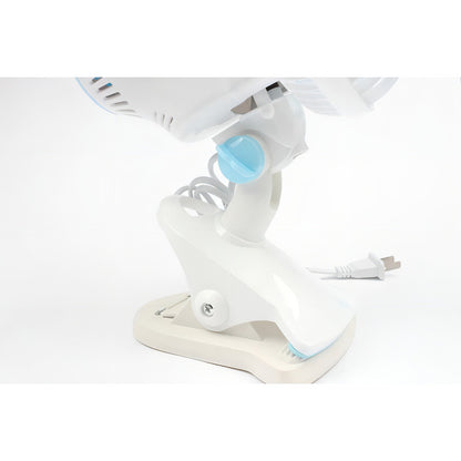 Mini Ventilador C/ Clip Breeze Fan 180mm Eléctrico Giratorio Cantidad De Aspas 3 Color De La Estructura Blanco Color De Las Aspas Turquesa Diámetro 18 Cm Frecuencia 50 Material De Las Aspas Plástico