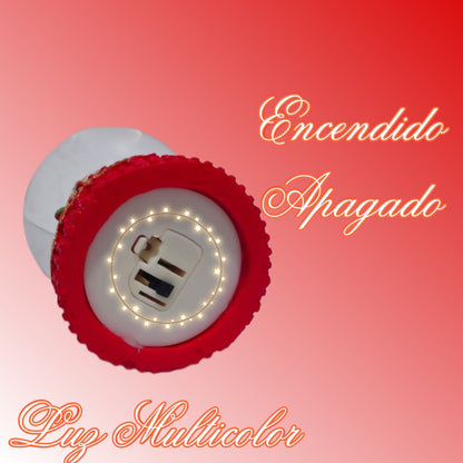 Esfera De Cristal Navideña Con Luz Mini Bola De Nieve 7cm