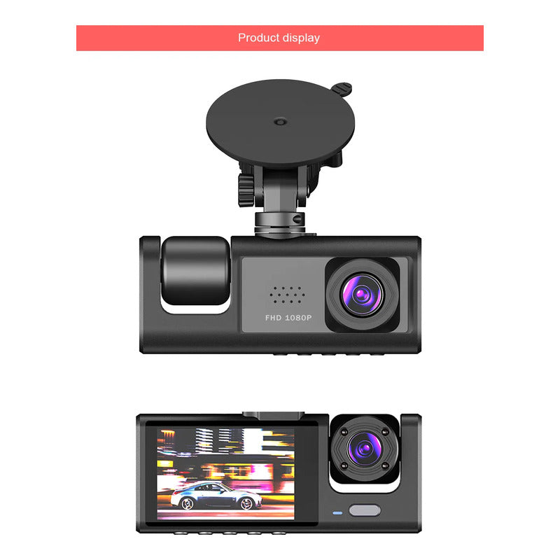 Dash Cam Doble Lente Para Auto Fhd 1080p + Cámara Retroceso