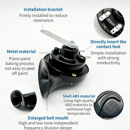 Kit Bocina Caracol Doble Auto Camioneta Moto 12v /r&c