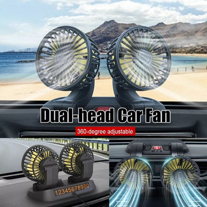 Ventilador Doble Para Auto 360° Conexión 12v Encendedor/ Ryc