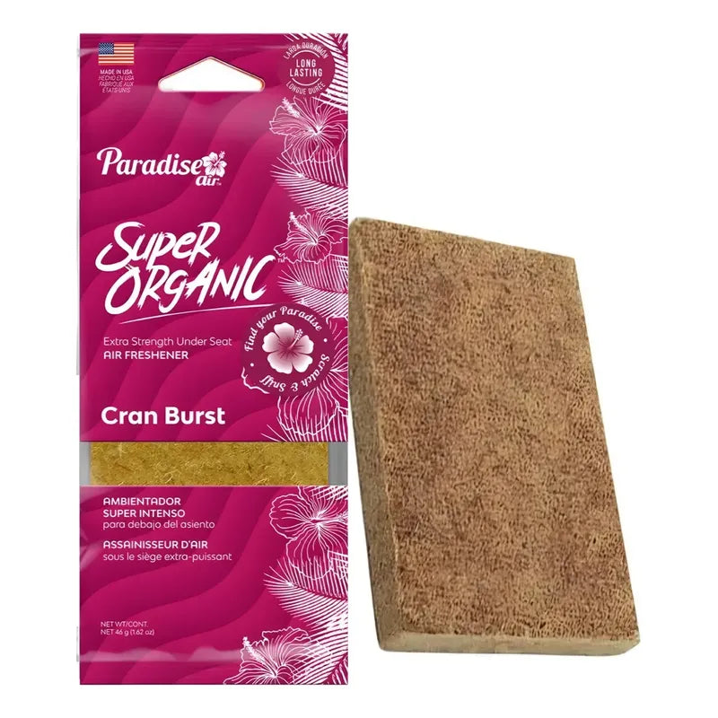 Ambientador Super Organic Aromatizante Paradise Air Auto Cas Madera Cran Burst