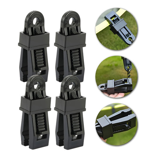 X4 Gancho Para Lona Toldo Malla Carpa Camping Mediasombra Color Negro