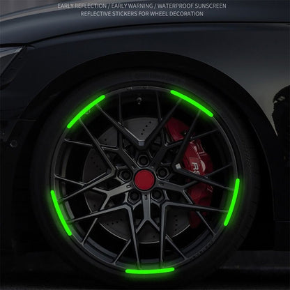 Set Sticker Reflectante Para Llanta 20 Tiras Fluor Auto Moto