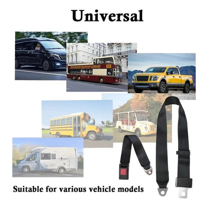 X2 Cinturon De Seguridad Universal 2 Puntas Negro /ryc