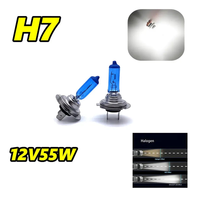 X2 Ampolleta Halógena Luz Xenon Blanca Para Auto 12v 55w R&c H7 Halogena