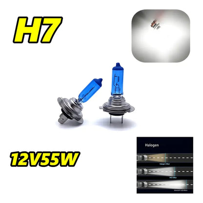 X2 Ampolleta Halógena Luz Xenon Blanca Para Auto 12v 55w R&c H7 Halogena