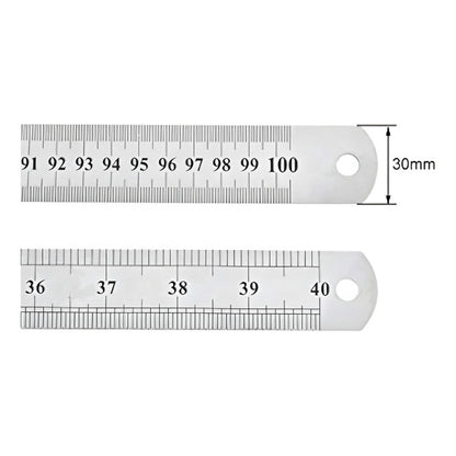 Regla Metálica Doble Cara 100cm 40 Pulgadas Acero Inoxidable