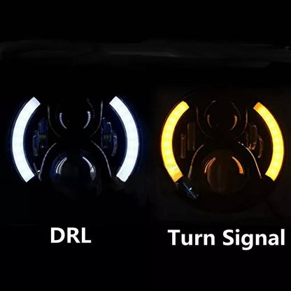 X2 Foco Jeep 7 Pulgadas Ojo De Angel Bicolor Lateral Led R&c