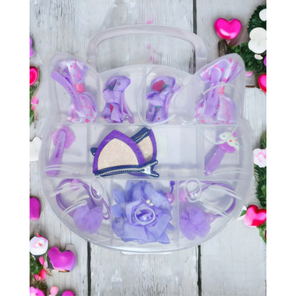 Estuche D Pinches Y Colet Bebé Niñas 11pcs Gancho Oreja Gato