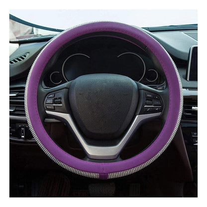 Funda Cubre Volante Ecocuero Y Cristal Violeta Antideslizant