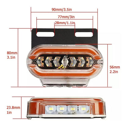 X2 Luz Led Lateral Bicolor Luz De Trocha 24v Destellante