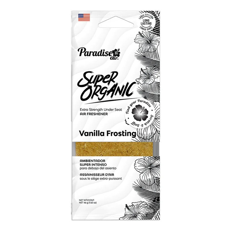 Ambientador Super Organic Aromatizante Paradise Air Auto Cas Madera Vanilla Frosting