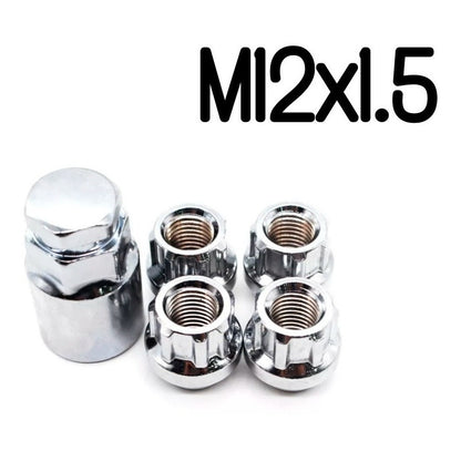 Tuercas De Seguridad Set 4pcs +llave Acero M12x1.5 / 12x1.25