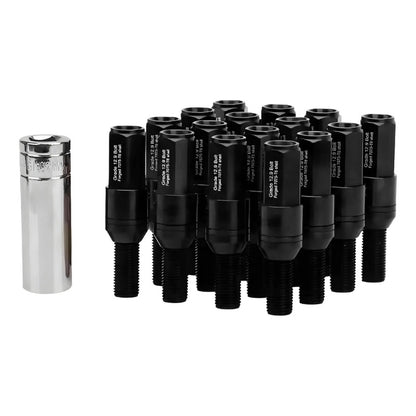 Set 20 Pernos De Llanta Doble Cabezal + Llave M14 Tunning Ne 8068 Negro M14x1.5