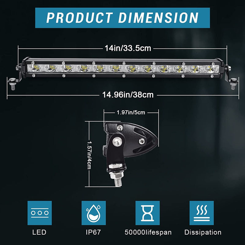 Barra 12 Led Slim 12 Pulgadas 36w / R&c