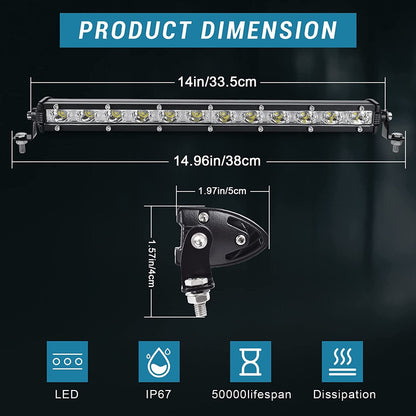 Barra 12 Led Slim 12 Pulgadas 36w / R&c