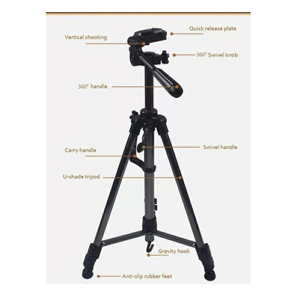 Trípode Profesional Cámara/celular Universal Aluminio 1.7mts