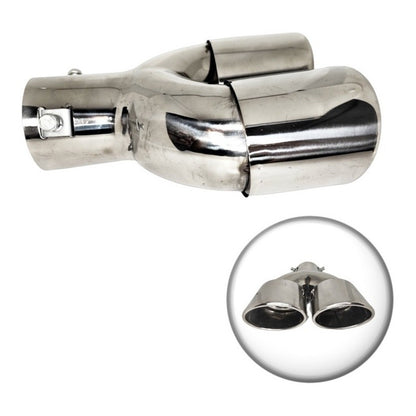 Cola De Escape Doble Cromada Tuning Universal Auto ,/ryc