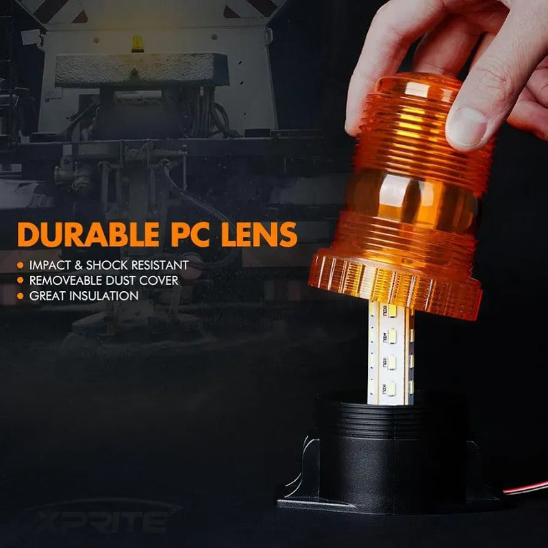 Baliza Led Ambar 2modos Luz 360 Y Strobo Apernable 10-30v