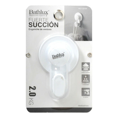 Bathlux Gancho Percha Con Ventosa Baño Sin Perforar Color Blanco