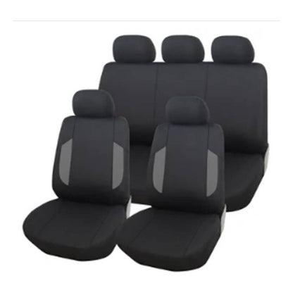 Set Funda Cubre Asiento Auto Universal Negro Entero 9pcs