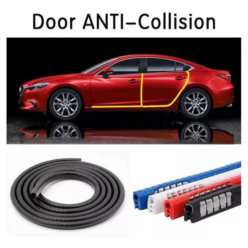 Moldura De Auto Sello Presión Protectora Puertas Capot 10mt Rojo 10mt