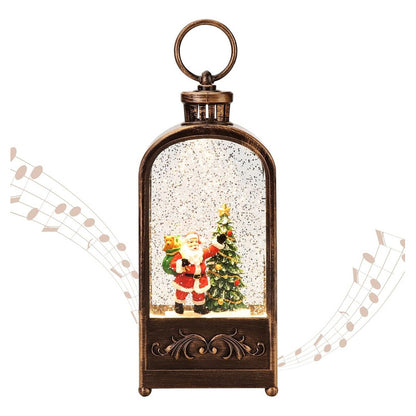 Farol Navideño Con Luz Led Música Lámpara Navidad Pesebre