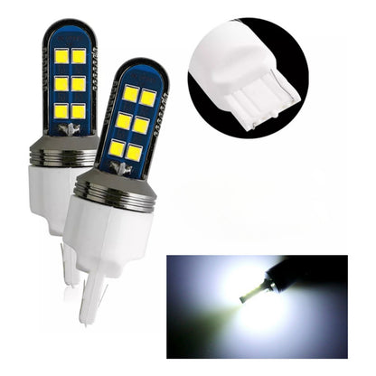 X2 Ampolleta T20 Led Luz Blanca Carcasa Aluminio Auto /ryc
