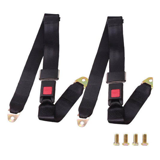X2 Cinturon De Seguridad Universal 2 Puntas Negro /ryc
