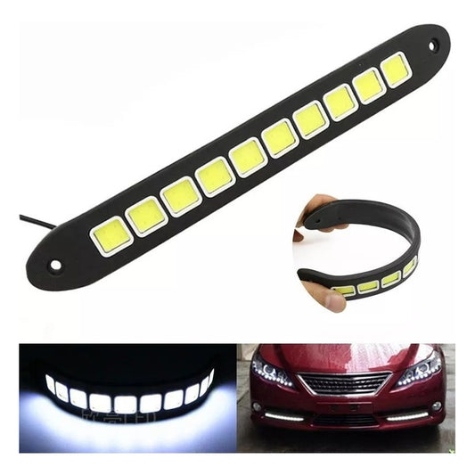 X2 Tira Led Cob Alto Brillo Neblineros Adhesivo Diseño Auto