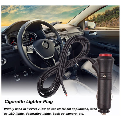 Cable Adaptador Cenicero Con Botón 12v-24v + Fusible 20a
