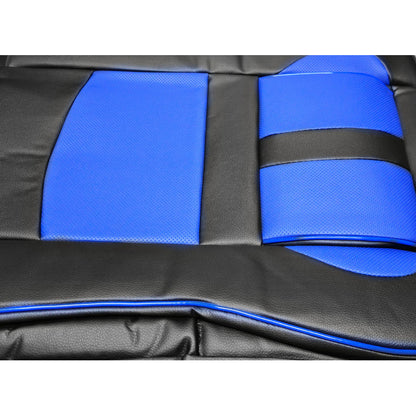 Set 11pcs Funda Cubre Asiento 100% Eco Cuero Bolsillo N/azul