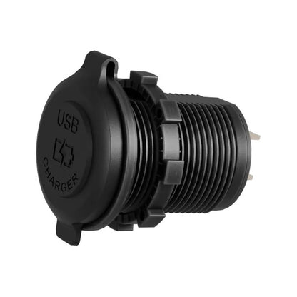 Cargador Auto R&c Chile Doble Usb-c 18w 30w Rápido Con Voltímetro 12-24v Negro