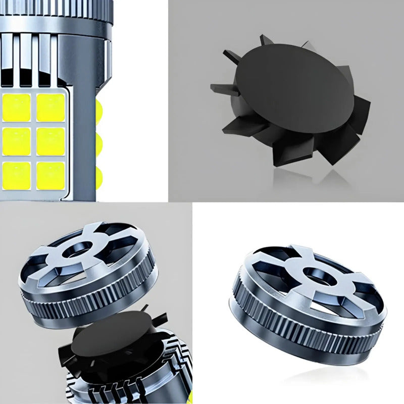 X2 Ampolleta Turbo Led Roja Blanco Ámbar Luz Freno 12/24v Blanco T20 7443 2contactos