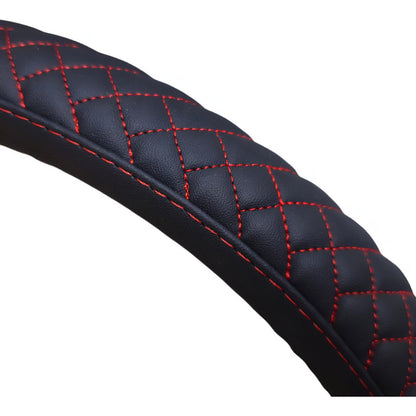 Funda Cubre Volante Eco Cuero Premium Negro Hilo Rojo 94nr