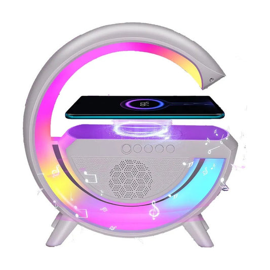Parlante Bluetooth Cn Cargador Inalámbrico + Lámpara Led Rgb