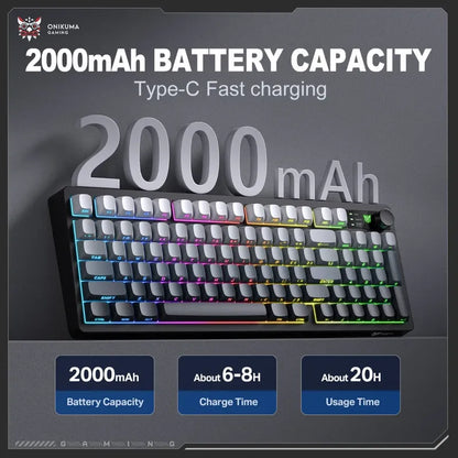 Teclado Gamer Onikuma Mt902 Grey 3modo Conexión Silencioso Negro Gris Blanco Mt902 Inglés Us