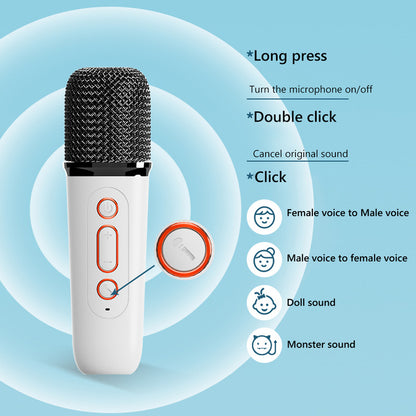 Mini Karaoke Parlante Bt Con Luz + Micrófono Inalámbrico Ryc