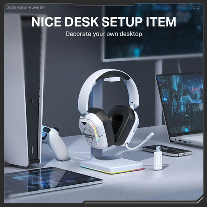 Audifono Gamer Onikuma Gt883 4modos Bluetooth Usb C Y Cable Blanco Gt883