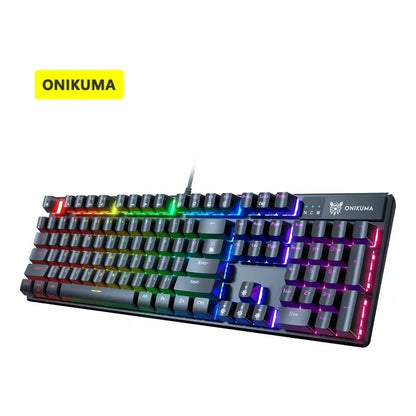 Teclado Gamer Mecánico Rgb Keyboard Para Juego Onikuma /r&c Negro Español Latinoamérica