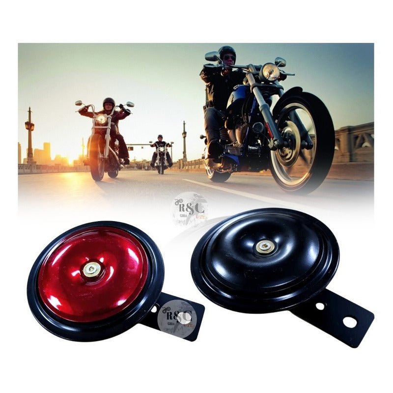 X2 Bocina Plato Eléctrica 12v Auto Moto Scooter Universa/r&c
